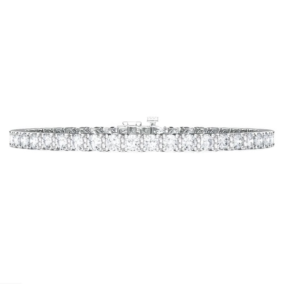 Bella Crystal Line Tennis Bracelet in 925 Silver Dazzling Diamond - Picture 1 of 8
